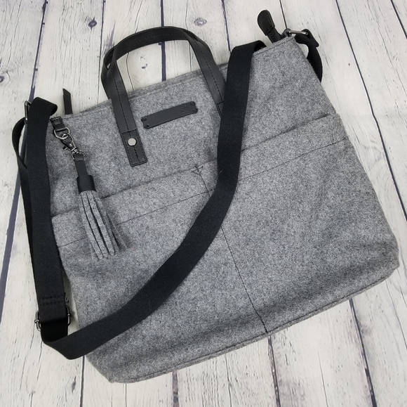 Sherpani Handbags - SHERPANI | Faith ethos wool satchel slate tote bag